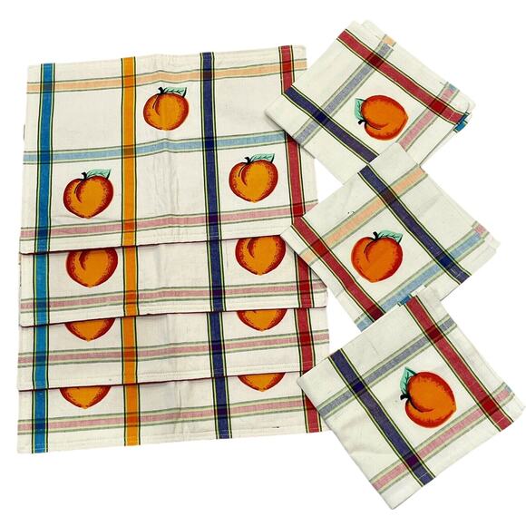 On1 Other - Placemats Set Cloth Napkins Fruits Picnic Garden Party Summer Celebration
